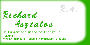 richard asztalos business card